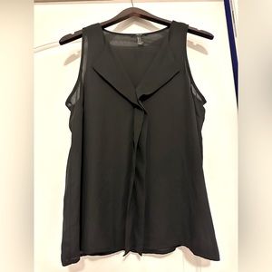NWOT Women’s Black Chiffon V-neck Sleeveless Blouse/Tank Top - Forever21 -Size M